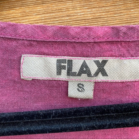 FLAX Purple Tie Dye V-neck Lagenlook Tunic Top - Picture 3 of 7